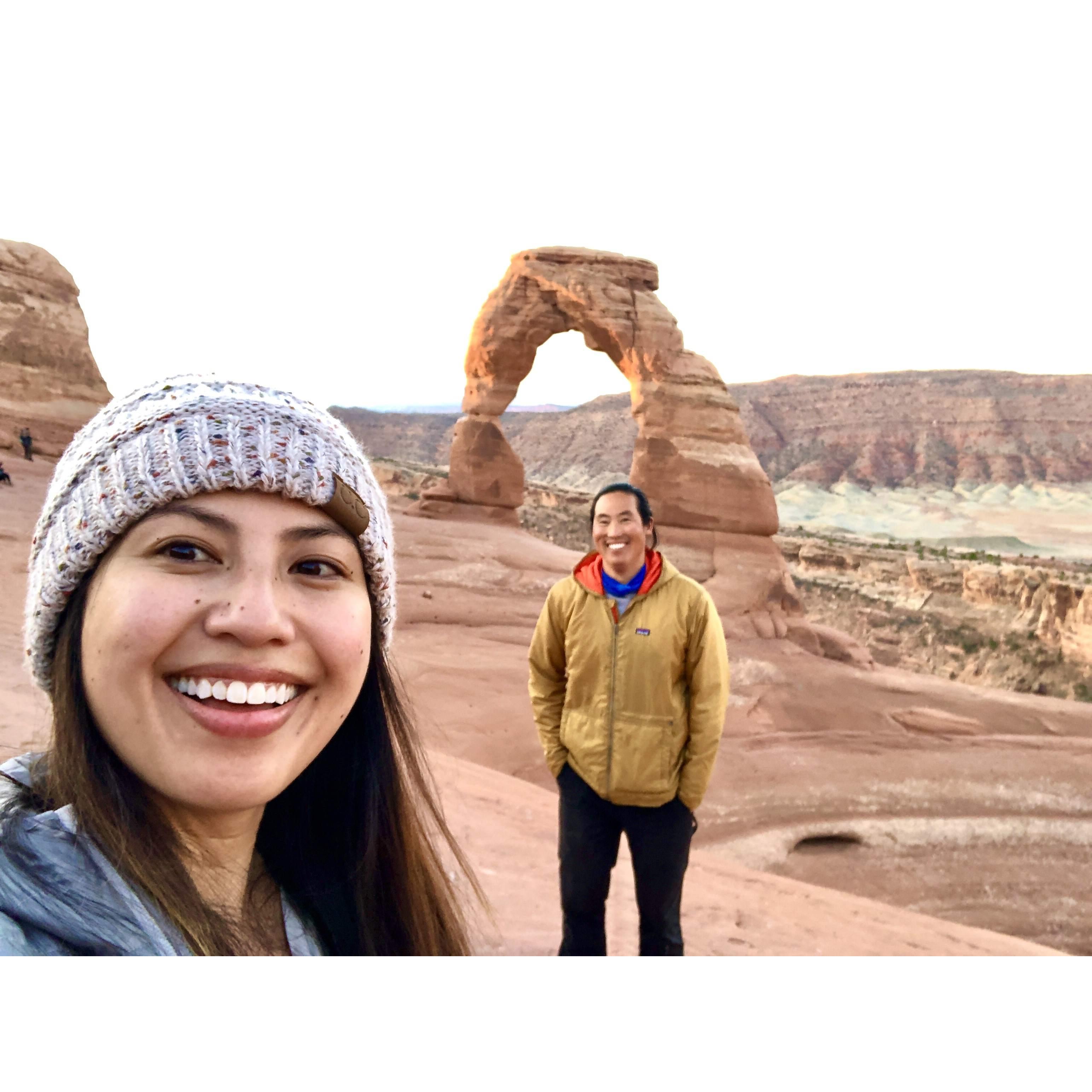 Woke up at 4am for this sunrise hike at Arches National Park