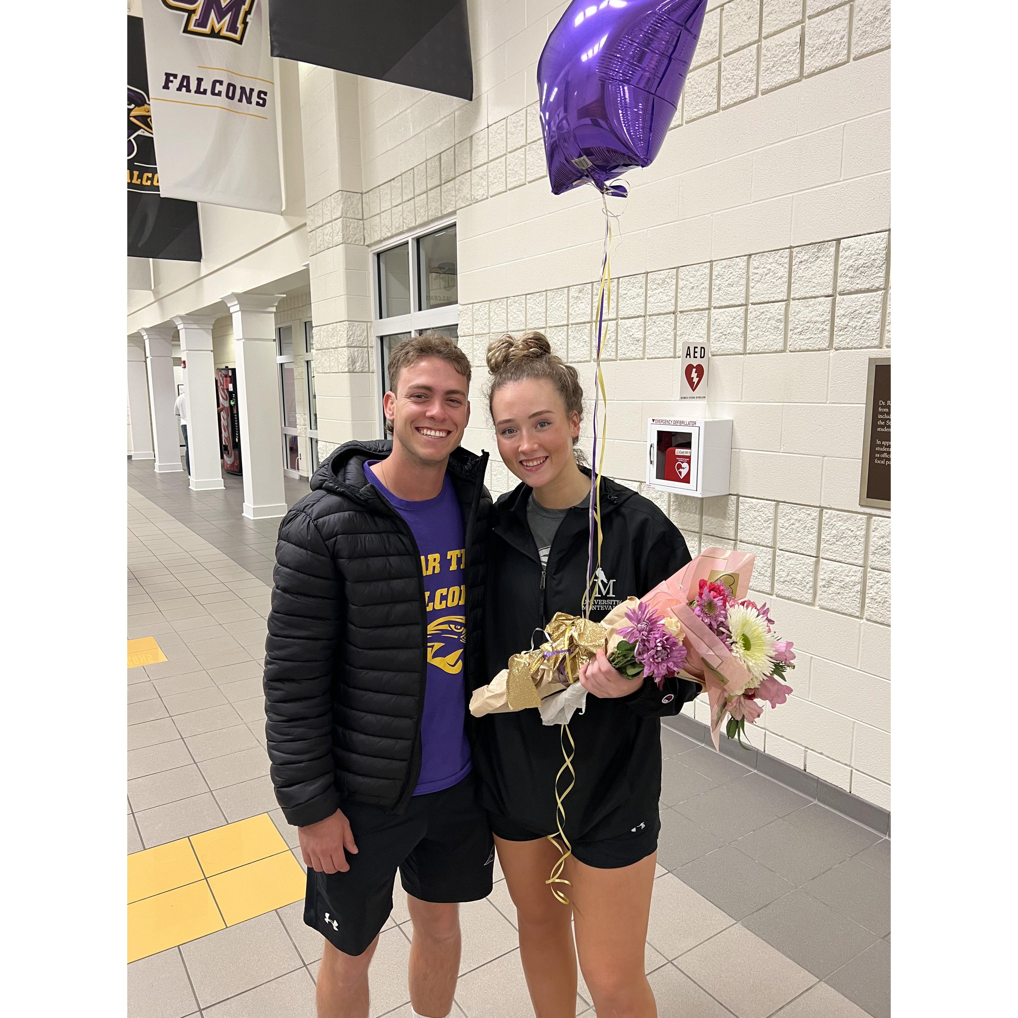 McCarley's basketball Senior Day at Montevallo.