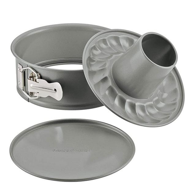 Farberware Pressure Cooker Bakeware 2-in-1 Nonstick Springform with Fluted Mold Insert, 7-Inch, Gray, 7 Inch