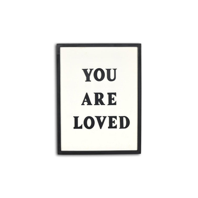 HomeRoots 16" X 12" Black And White You Are Loved Framed Wall Decor