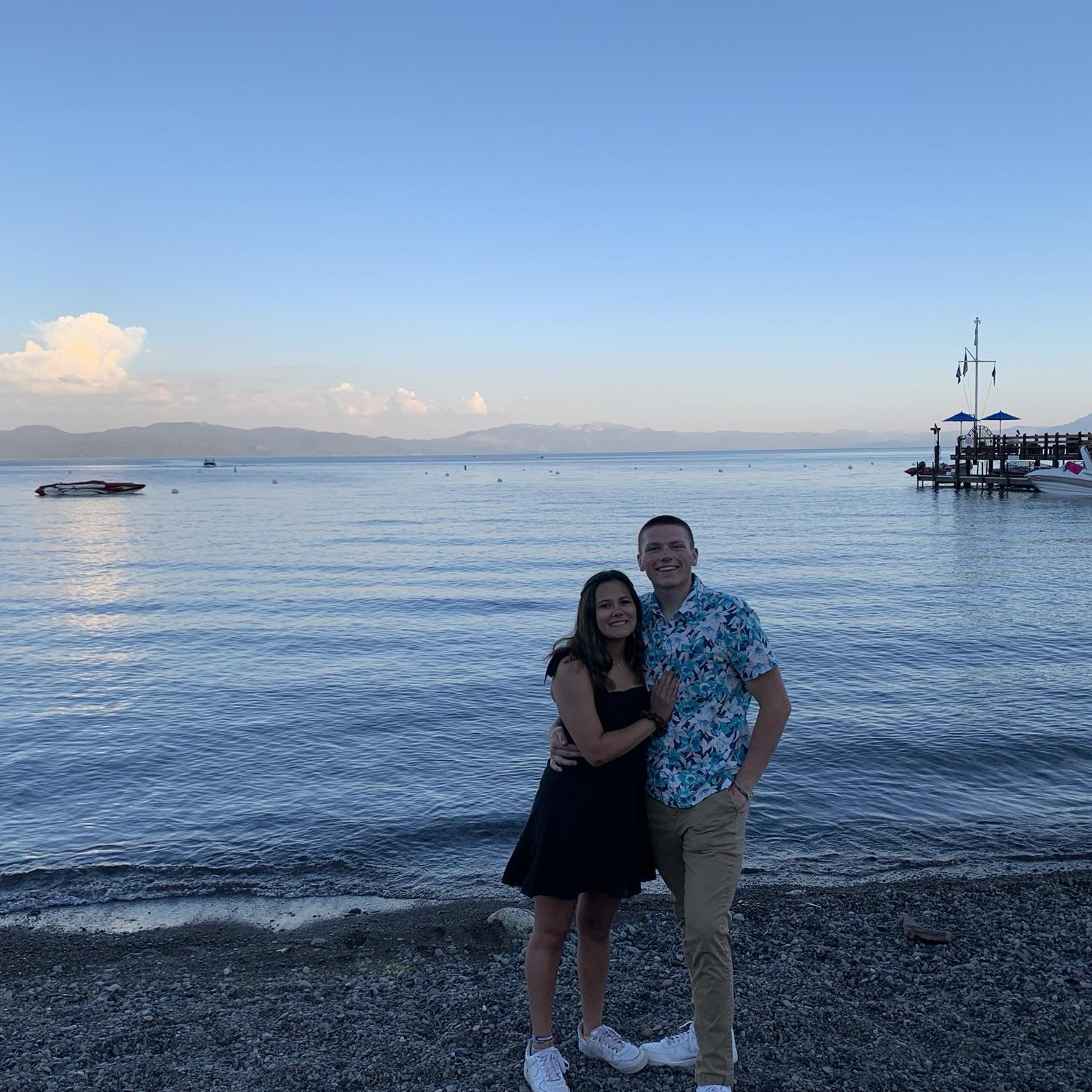 We took this picture in 2021 on the same beach we got engaged at 3 years later!