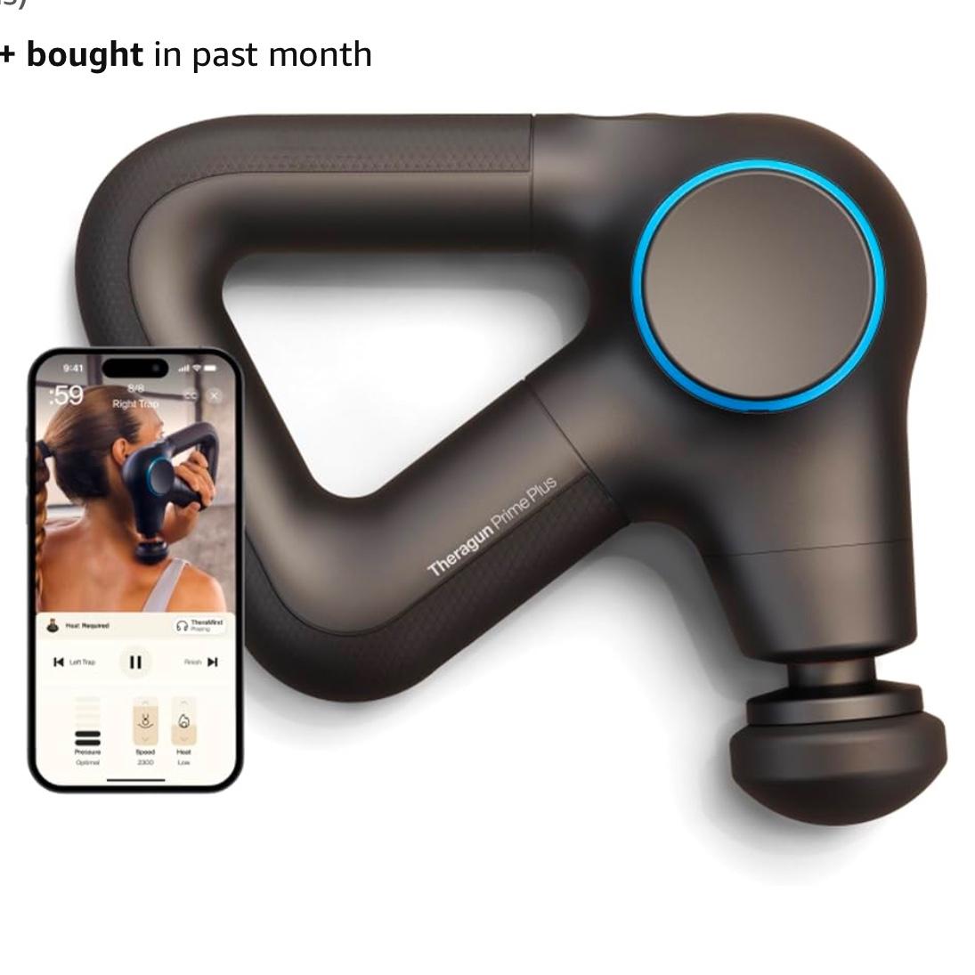 TheraGun Prime Quiet Deep Tissue Therapy Massage Gun - Bluetooth Enabled, Electric Percussion Massage Gun & Personal Massager for Pain Relief in Neck, Back, Leg, Shoulder and Body (Black - 5th Gen)