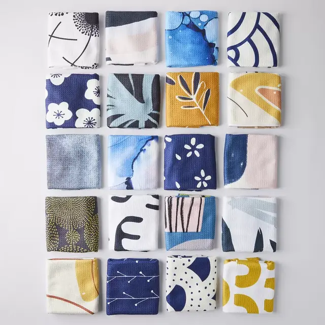 Geometry Microfiber Kitchen Towels (Set of 2)