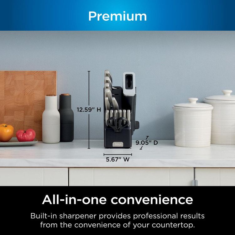 ニナファームUV２個&アンベリール２個セット Ninja, Foodi NeverDull Premium Stainless 14-Piece Knife Block Set