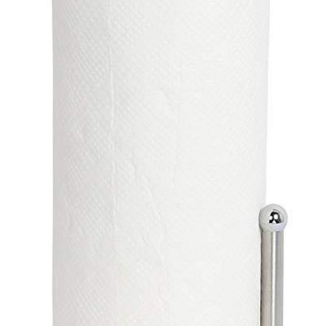 Home Basics Enamel Coated Steel Paper Towel Holder (White)