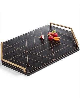 Black & Gold Inlay Tray, Created for Macy's