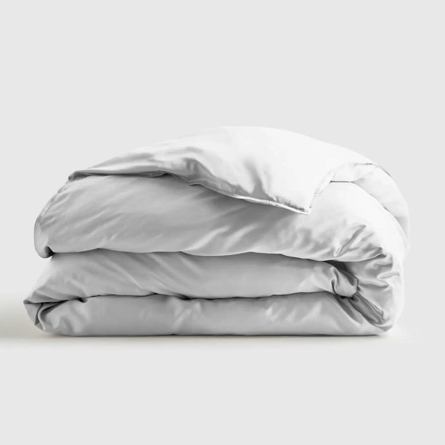 Organic Bamboo Viscose Duvet Cover | Quince | Queen | Light Grey