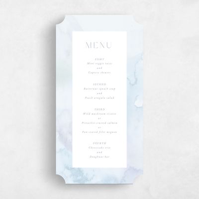 Blue Ticket Wedding Menu - Beaux-Arts