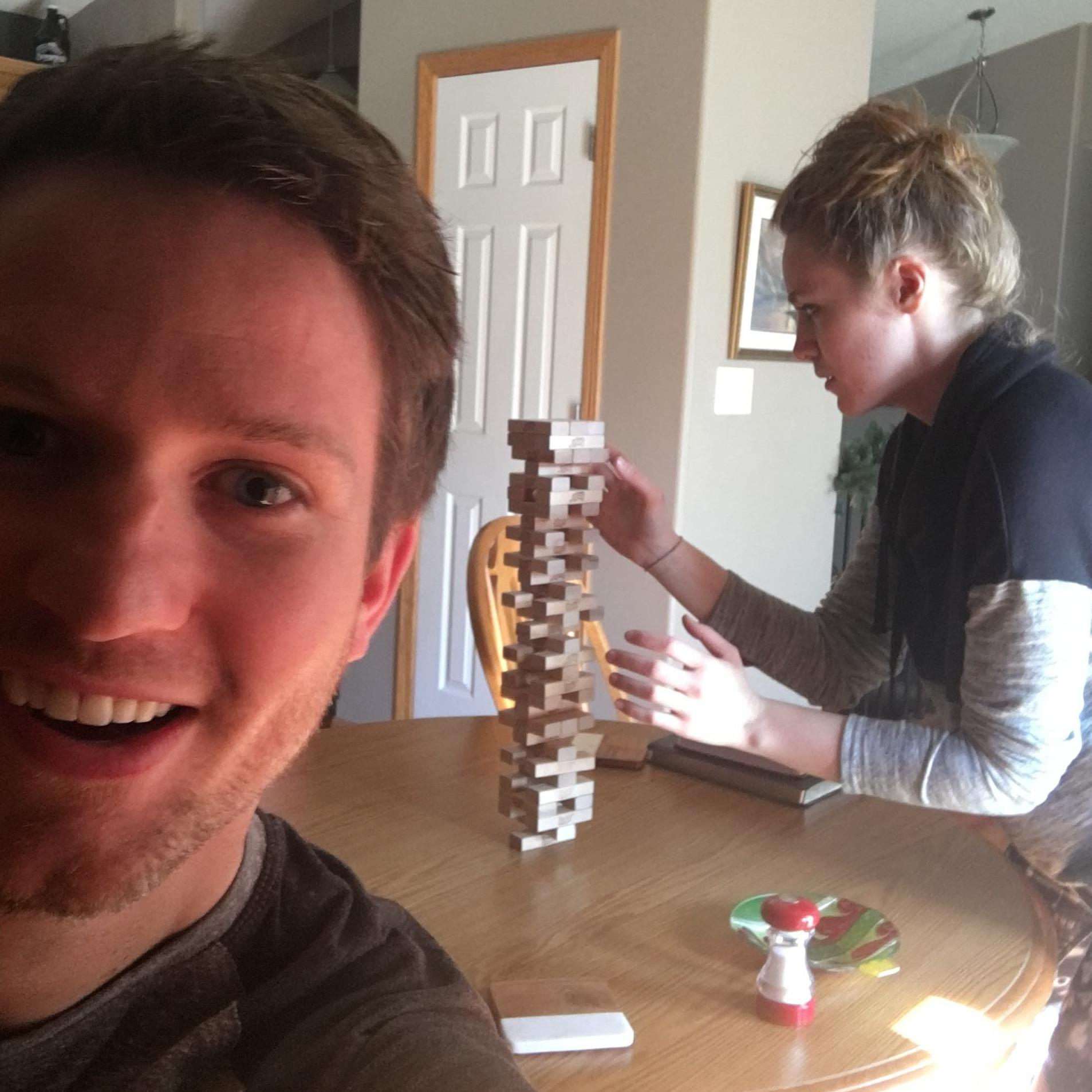 Tori won this round of Jenga ;)