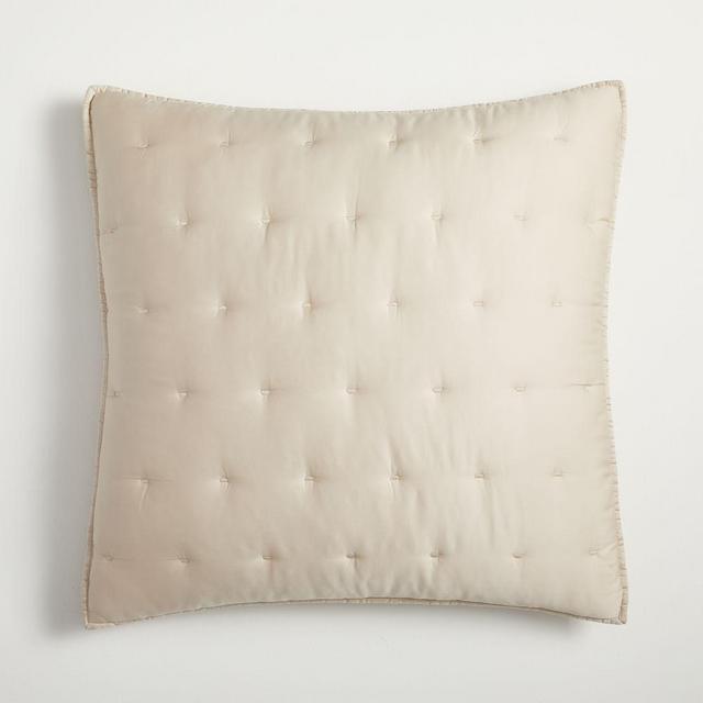 Tencel Crescent Stitch Quilt, Euro Sham Set, Sand