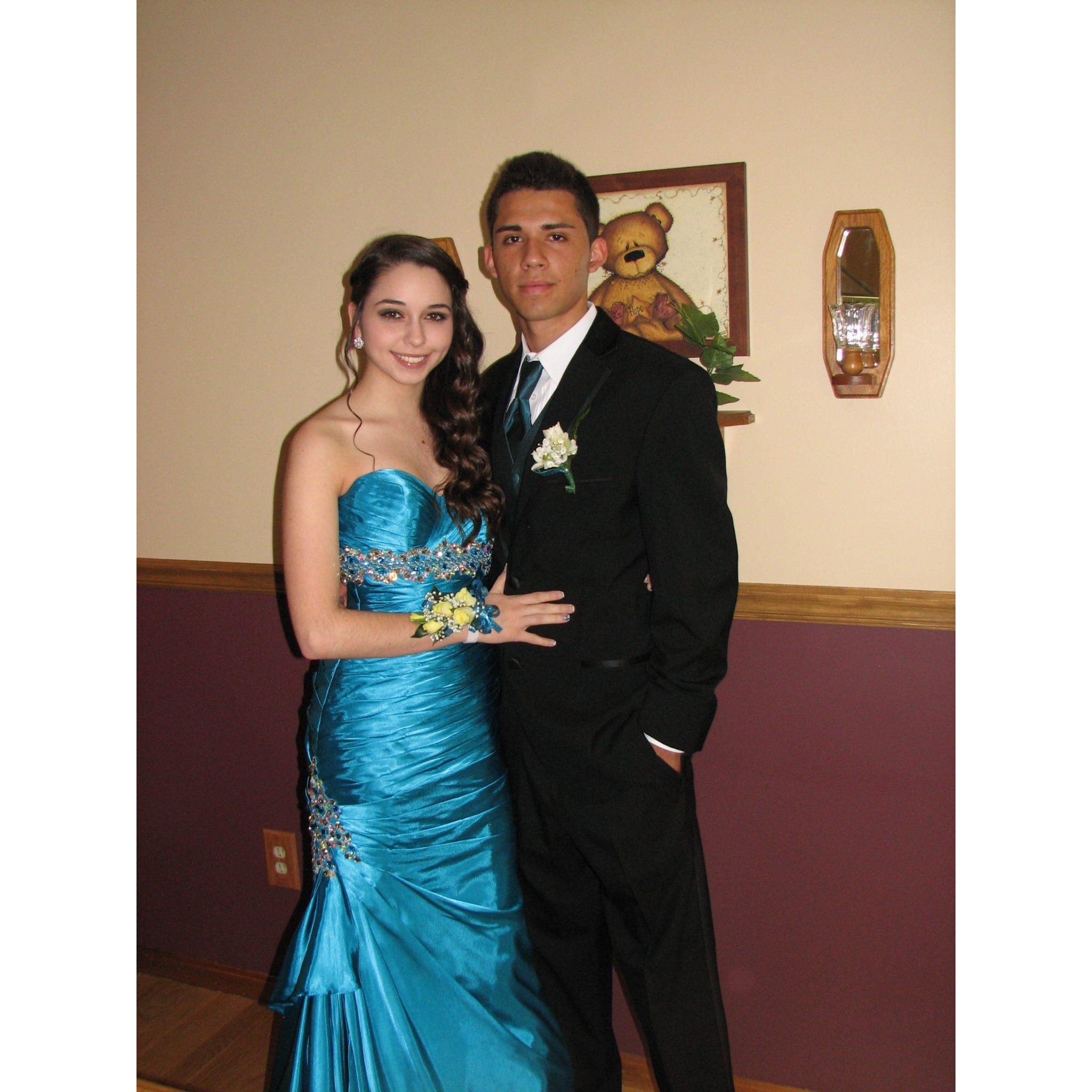 One of our first pictures together was senior prom!