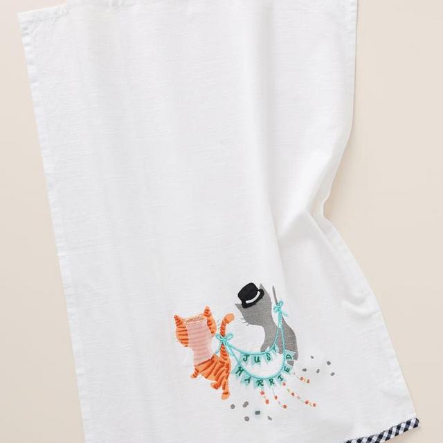 Carly Wedding Cats Dishtowel