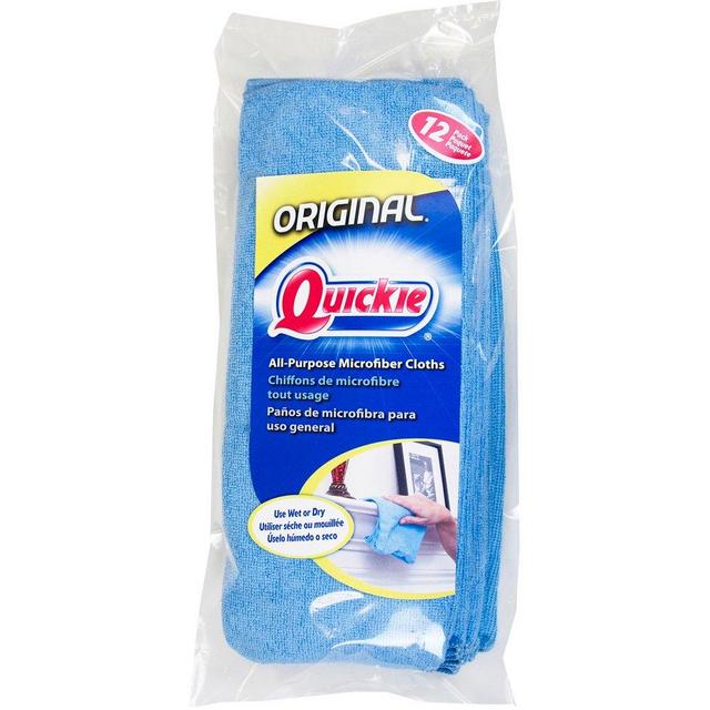 Quickie Homepro Microfiber Towels, 12 Cloths, Blue