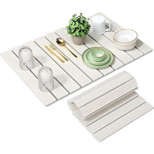 Xokomo Stone Drying Mat For Kitchen Counter, 22.83"(L)x15.35"(W), Kitchen Diatomaceous Earth Dish Drying Rack Mats, Over The Sink Home Organizer Gadgets Accessories Bottle Drying Mat (White)