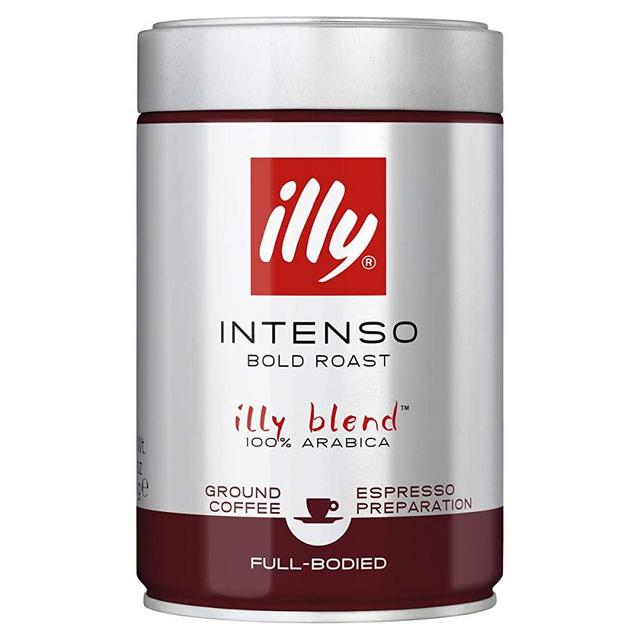 illy Intenso Ground Espresso Coffee, Dark Roast, Intense, Robust and Full Flavored With Notes of Deep Cocoa, 100% Arabica Coffee, No Preservatives, 8.8 Ounce (Pack of 6)