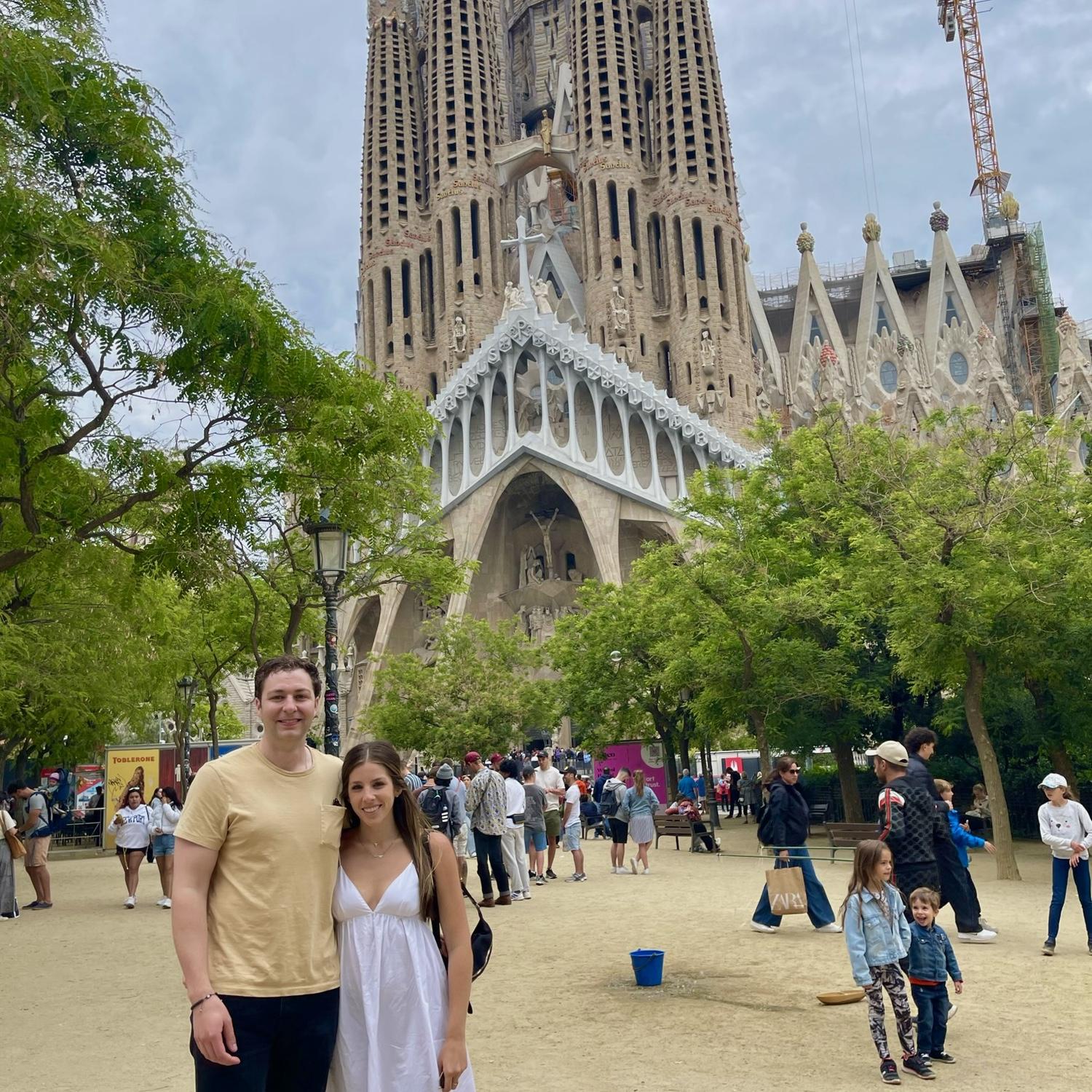 Our third trip abroad, 2023 - Barcelona, Spain. Joined by Troy (a groomsman), Maria, Ryan (a groomsman), and Aly.