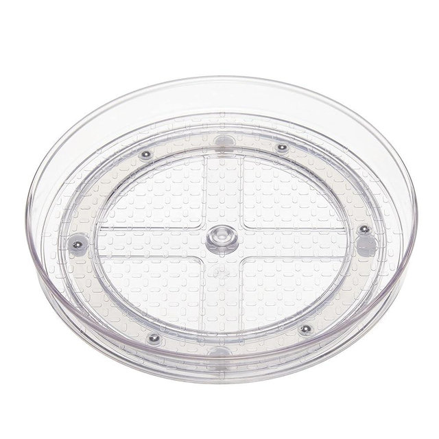 Amazon Basics Clear Lazy Susan Turntable Organizer, 9-Inch, 2-Pack
