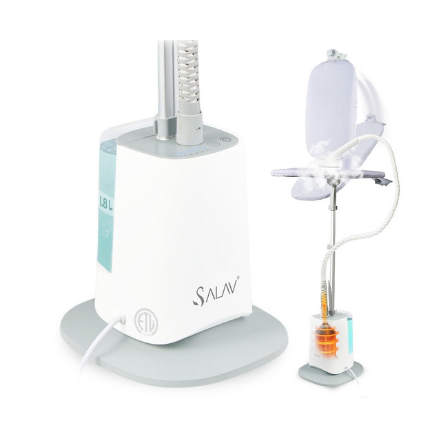 SALAV Complete Garment Steamer with Smart Auto Off Pivoting Ironing Board and 6 Steam Settings