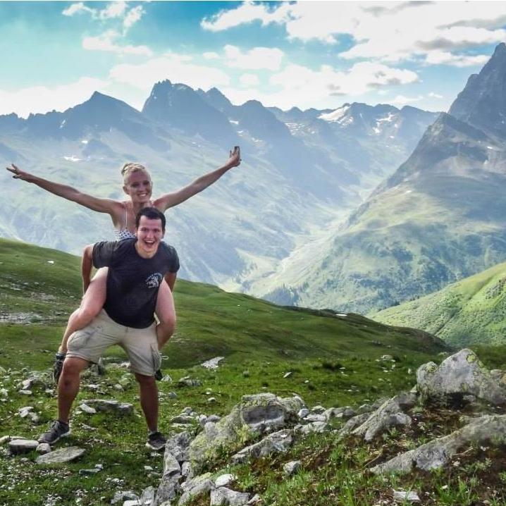 Backpacking in the Austrian Alps when Emma was living in Germany