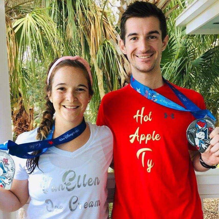 A post-race pic from the Food & Wine Half Marathon in Disney World. Nothing goes better with Hot Apple Ty than VanEllen Ice Cream!