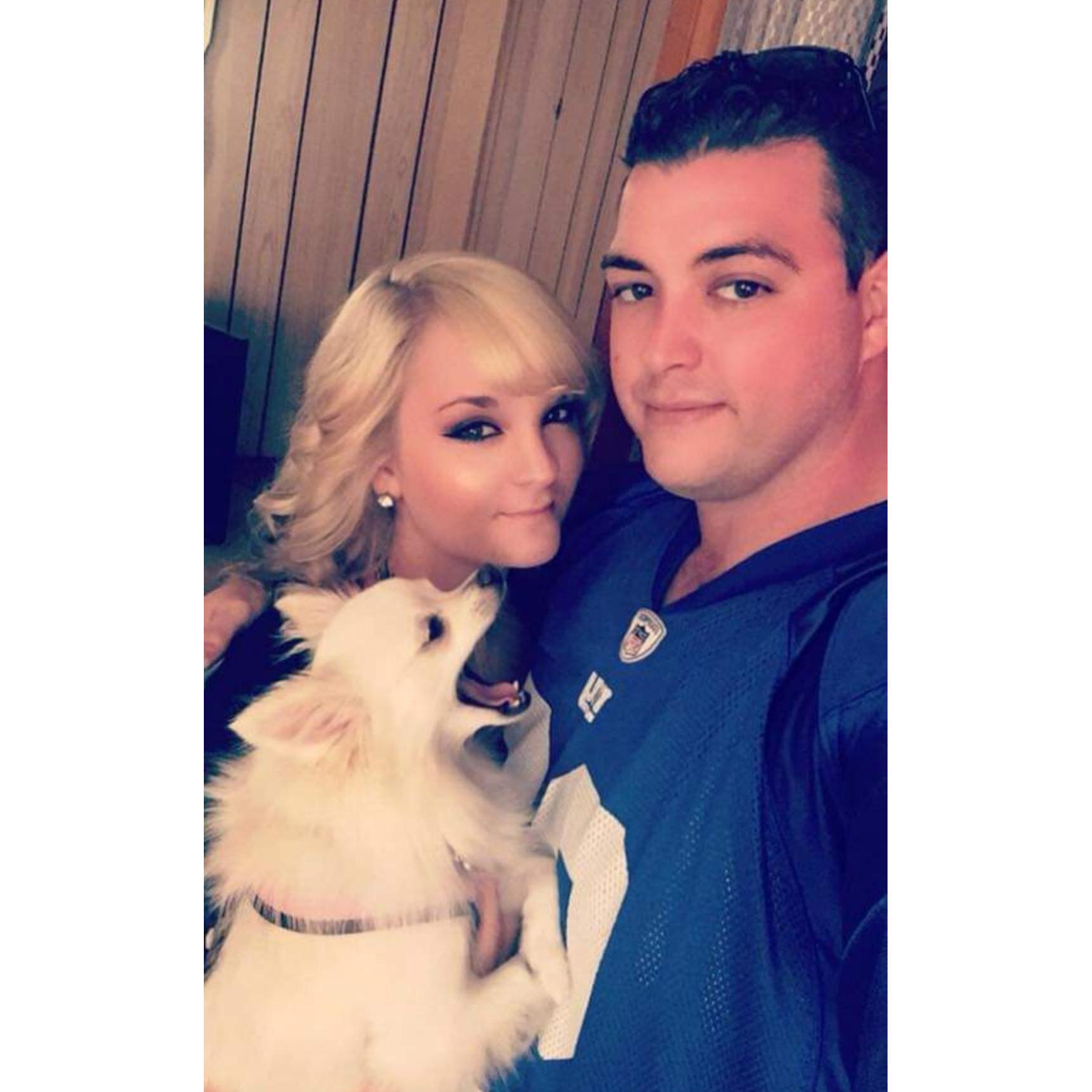 With our furry baby, Lilly!