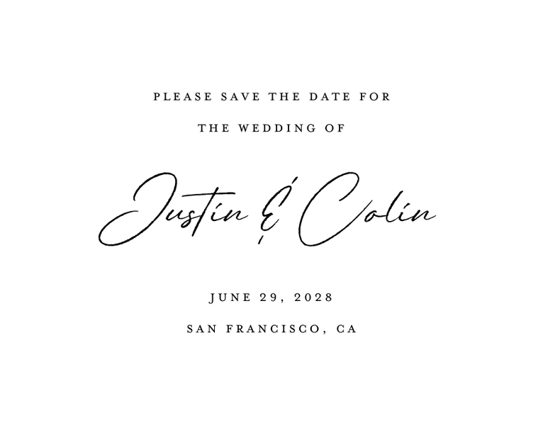 Burke Classic Letterpress | Black | Zola Save The Dates