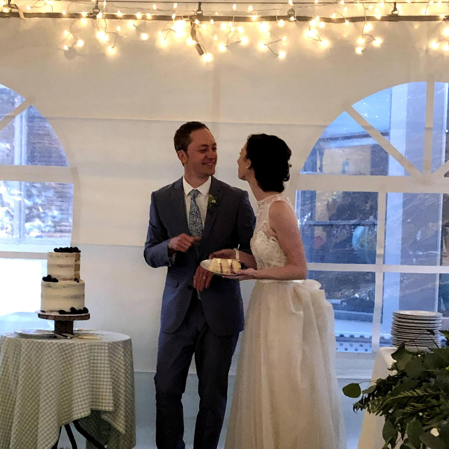 Enjoying the cake