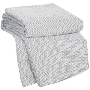 Lavish Home Chevron 100Percent Egyptian Cotton Blanket - Full/Queen - Char