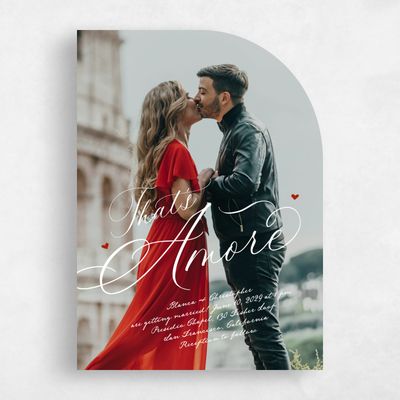 White Half arch Wedding Invitation - Estate Photo