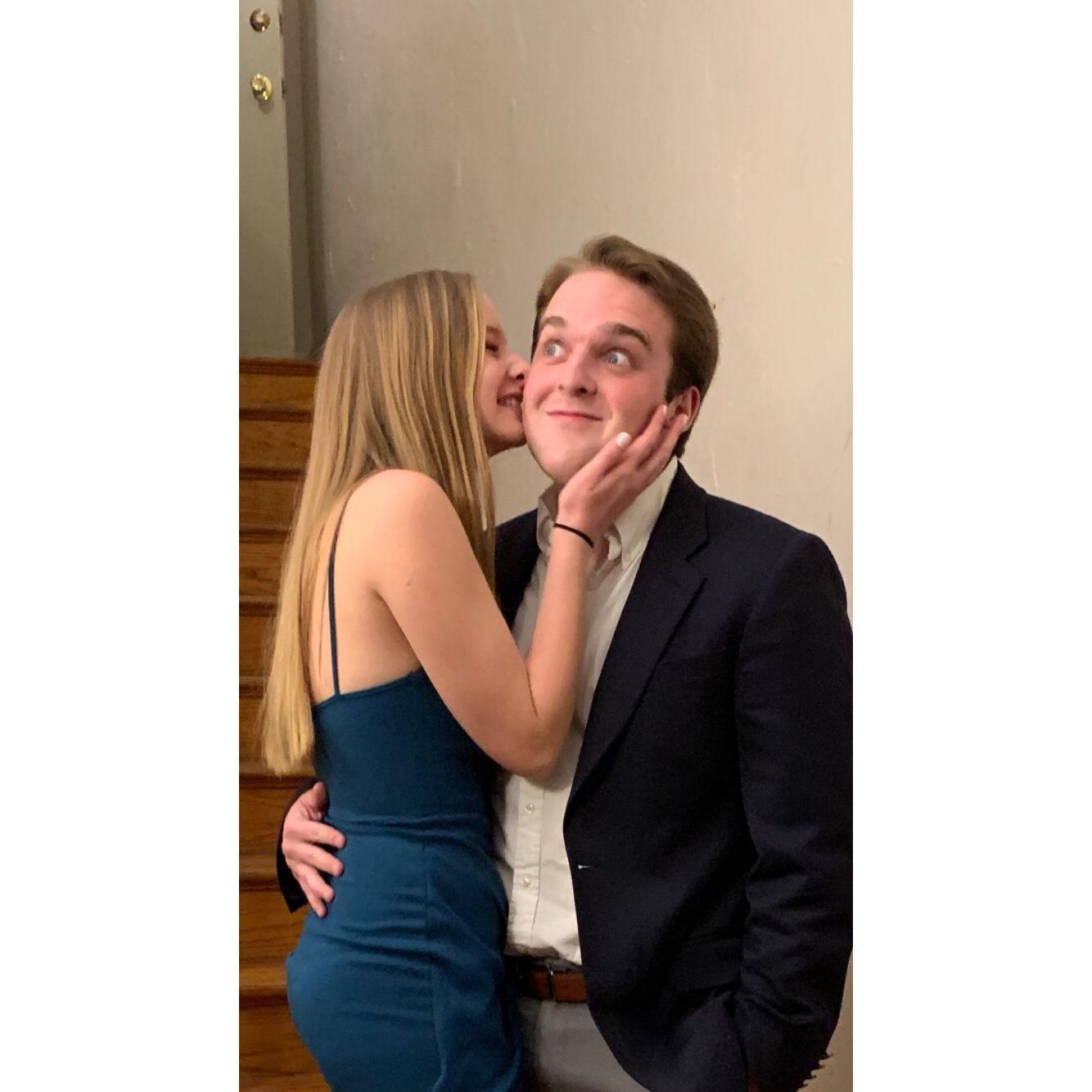 Connor's fraternity date party in Spring 2019. We began dating officially a few weeks later!