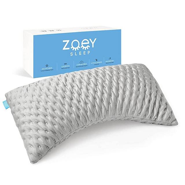 Zoey Sleep Adjustable Memory Foam Bed Pillows for Sleeping - Side, Back or Stomach Sleeper Pillow for Neck and Shoulder Pain Relief. - Soft Plush Machine Washable Pillow Cover - King Size Bed Pillow