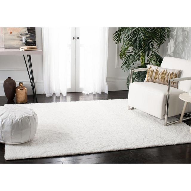 Bartz Shag White Area Rug
