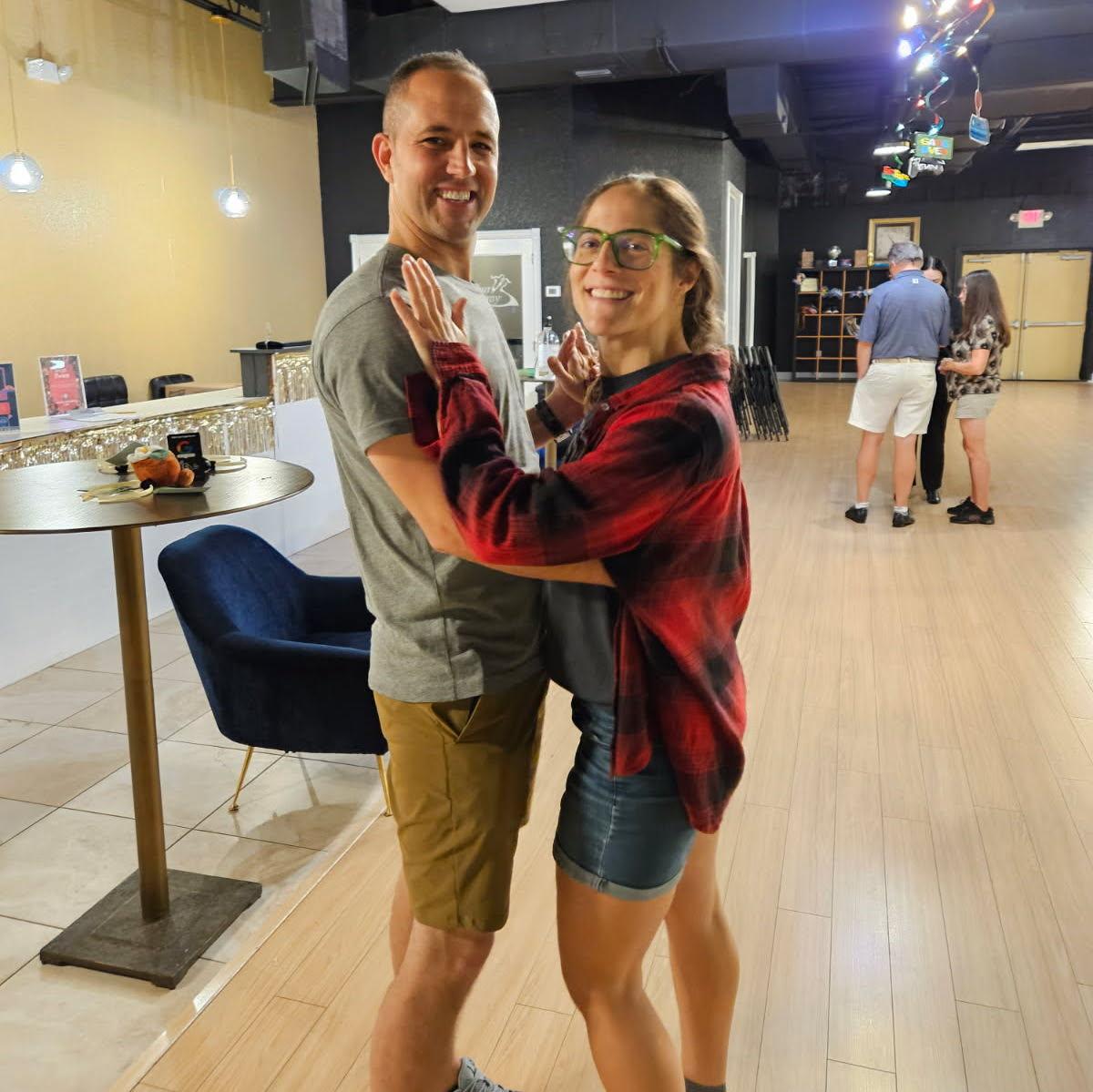 Our first dance lesson.