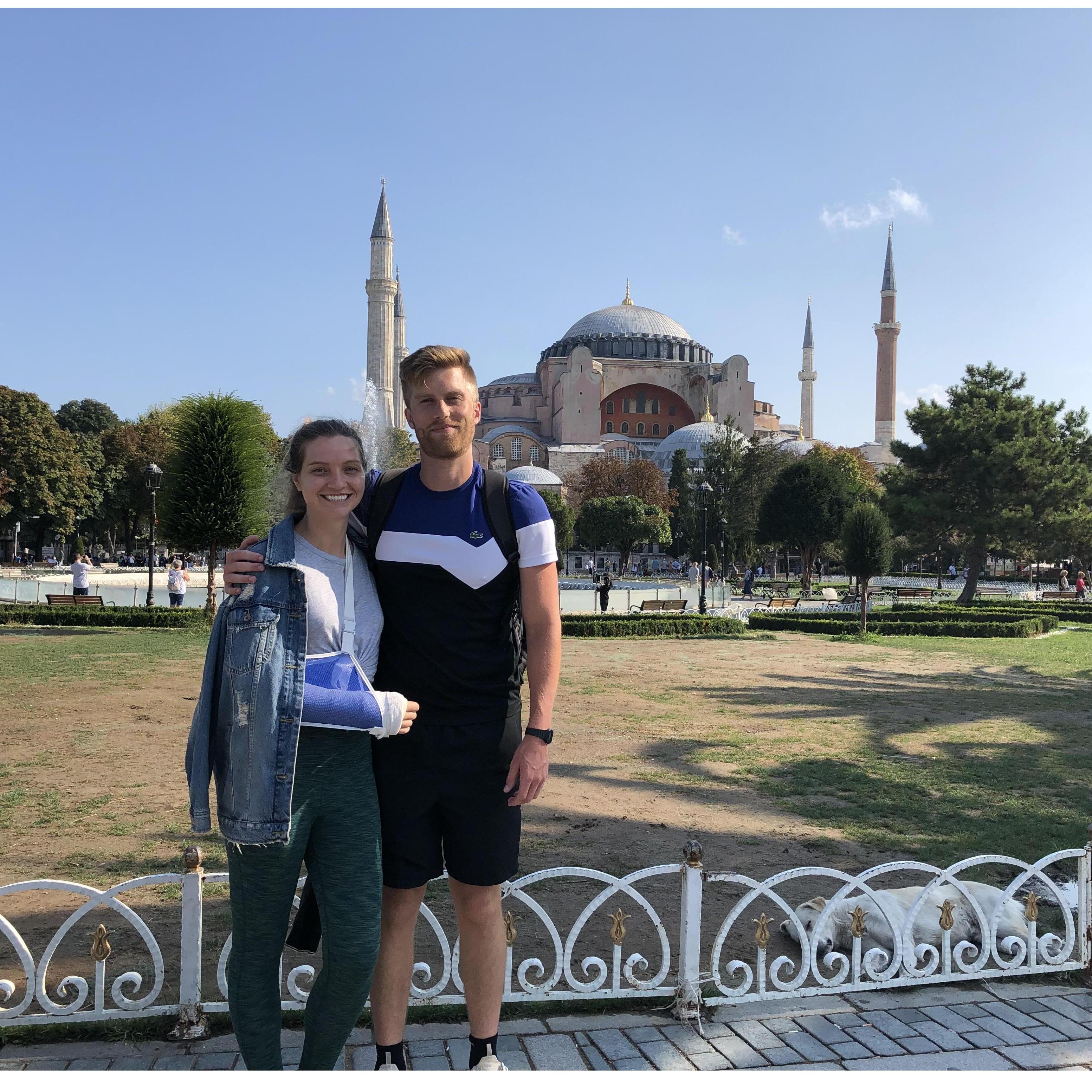 Heading home from Thailand, we stopped in Istanbul, Turkey. I had two souvenirs—a ring on my left hand, and a cast on my right.