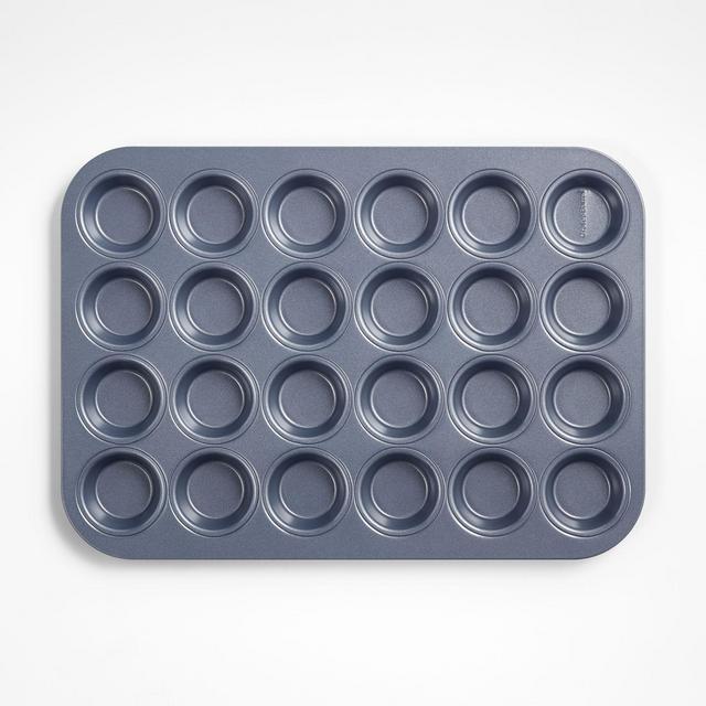 Crate & Barrel Slate Blue 24-Cup Mini Muffin Pan