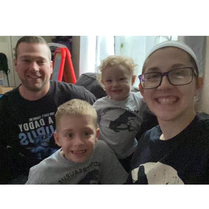 Family in our matching Dinosaur Shirts!
