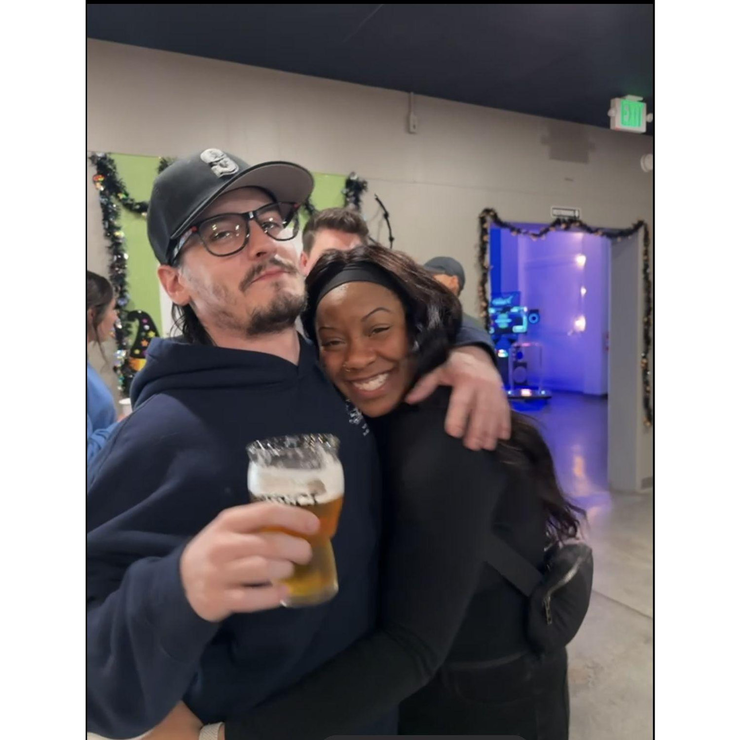 A photo our dear friend Austyn took on one of our nights out in Patrick's hometown!