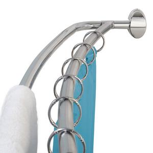 ZPC Zenith Products Corporation - Zenna Home E35604SS, NeverRust Aluminum Double Curved Shower Curtain Rod, 45 to 72-Inch, Chrome