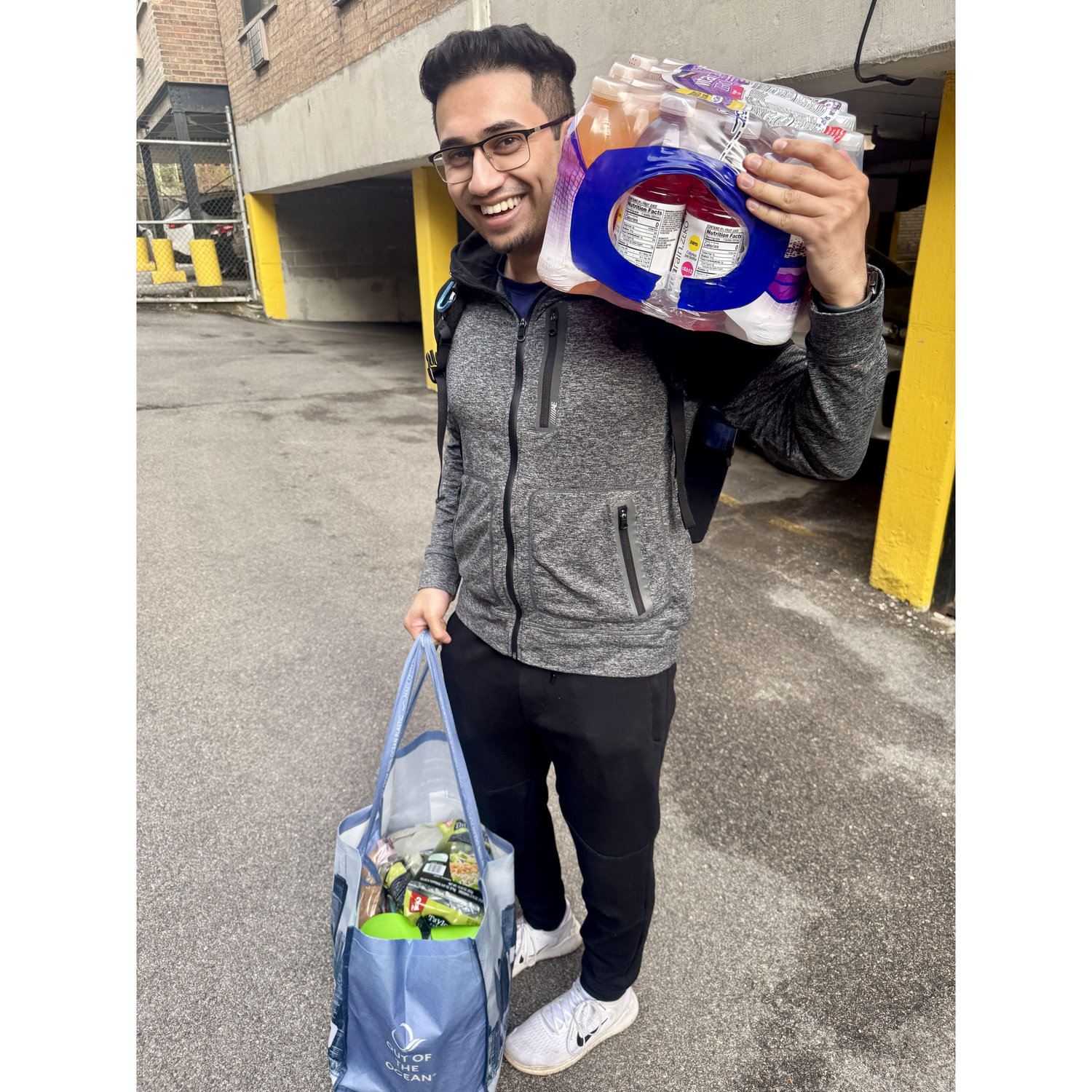 One thing about Arjun is that he will ALWAYS take everything from the car in one trip!