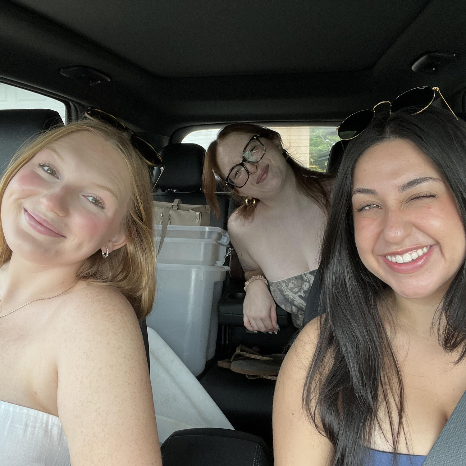 The first 'bridal party' get together when Megan and Emma visited Grace for wedding dress shopping!