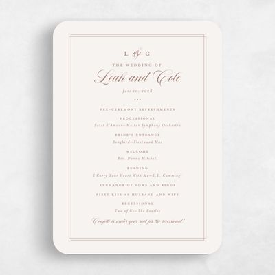 Brown Rounded Wedding Program - Ivoire