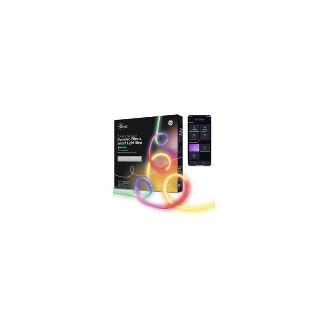 GE Cync Dynamic Effect 8ft Decorative Outdoor Light String: Multicolored LED Christmas String Lights, Electric, 1000000 Settings