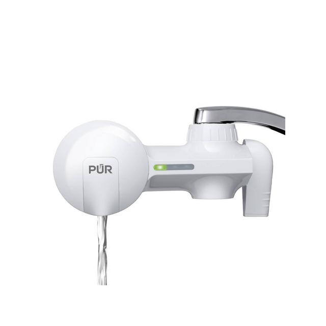 PUR Faucet Mount Water Filtration System, Powerful Filtration with Lead Reduction, Horizontal, White, PFM150W