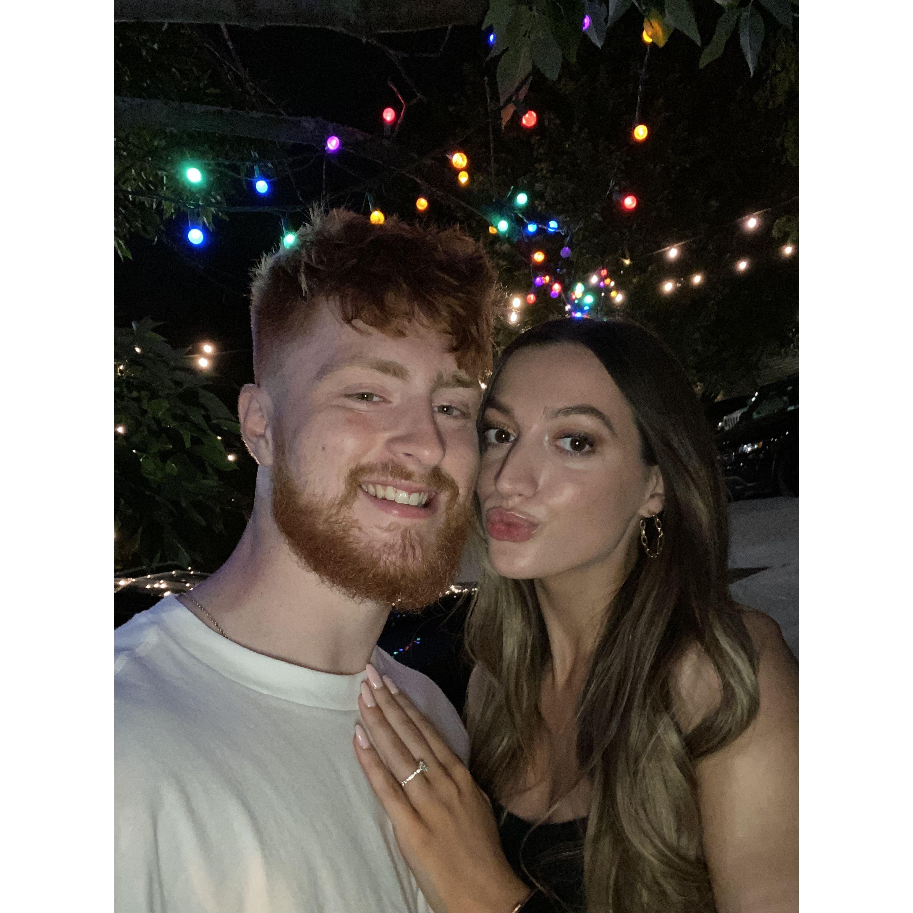 Dinner celebration shortly after getting engaged!