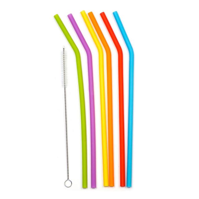 RSVP® 10-Inch Silicone Drinking Straws (Set of 6)