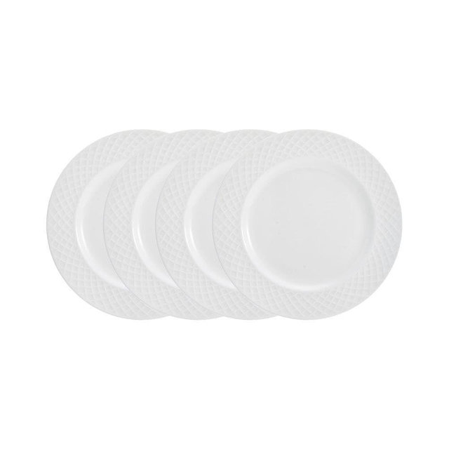 Mikasa Trellis White Set of 4 Salad Plates