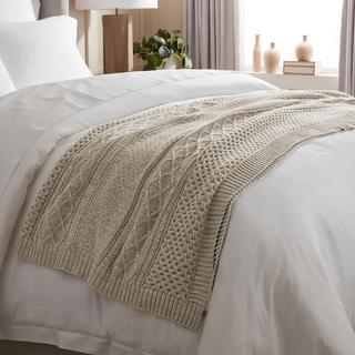 Aran Knit Throw Blanket
