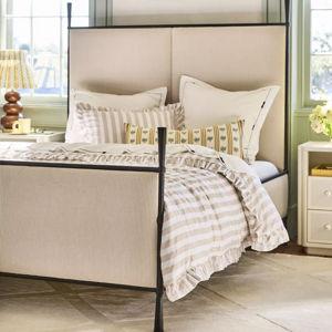 Maeve Cotton Striped Ruffle Printed Duvet Cover