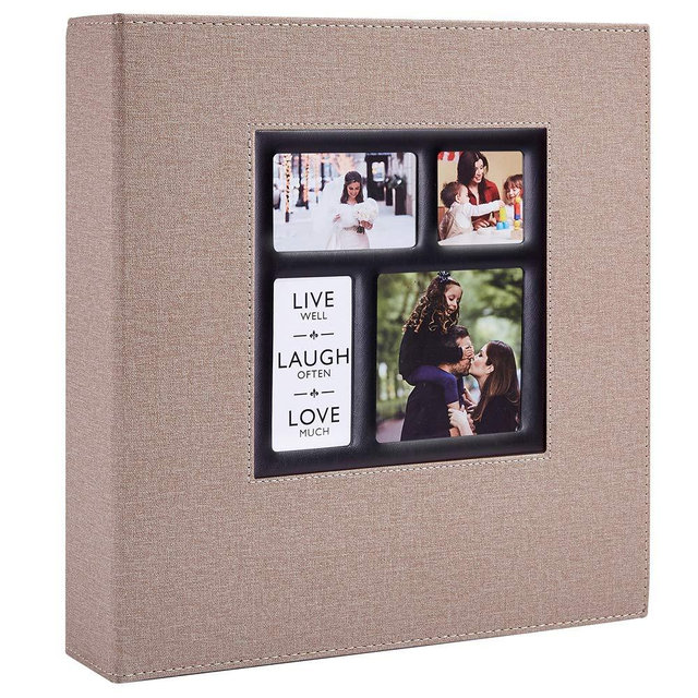 Ywlake Photo Album 4x6 1000 Pockets Photos Linen Cover, Extra Large Capacity Family Wedding Picture Albums Holds 1000 Horizontal and Vertical Photos Khaki