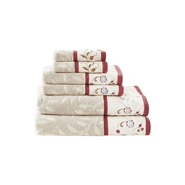 Madison Park Serene Towel Set, See below, Red
